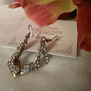 On Hold for moment!!! SILVER RHINESTONE HEEL EARRINGS